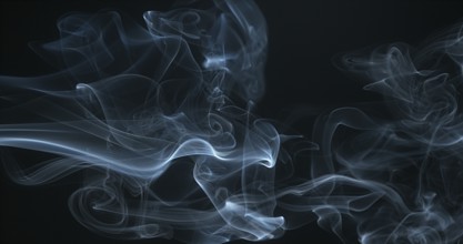 Smoke of Cigarette rising against Black Background