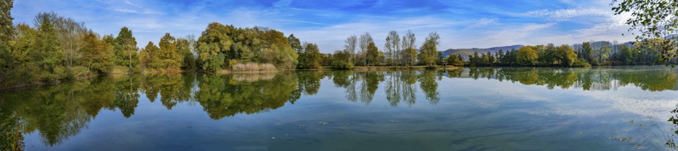 Quarry pond Bruchteiche, panorama photo, Bad Sooden-Allendorf, Hesse, Germany, Europe