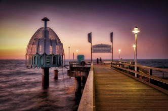Diving gondola and pier in Zinnowitz on isle of Usedom