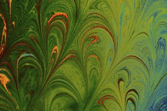 Creative ebru art background with abstract paint. Marbling texture floral patterns
