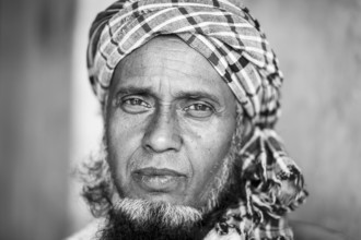 Portrait of a man, monochrome, Dhaka, Bangladesh, Asia