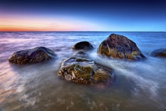 Rocky baltic seascape in the evening