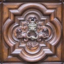Detail of the Devil Door in Turin, Italy. Located in Via Vittorio Alfieri, dated around 1850. The