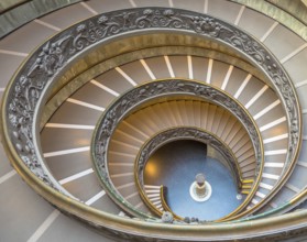 ROME, ITALY - CIRCA SEPTEMBER 2020: the famous spiral staircase with double helix. Vatican Museum,