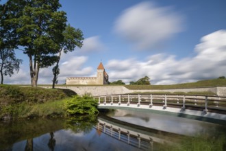 Kuressaare, Estonia - 14 August, 2021: view of the Kuressaare Episcopal Castle on Sareema Island in