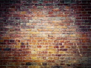 Dark brown and red old brick wall, background image