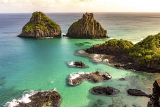 Fernando de Noronha, Brasil. Turquoise water around the Two Brothers rocks, UNESCO World Heritage