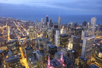 USA from high above at twilight