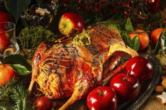 Tender, juicy Christmas geese with crispy skin