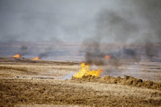 Prairie Stubble Burn in Saskatchewan Canada
