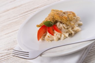 The baked fish with celery salad