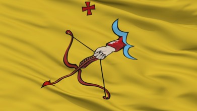 Kirov City Flag, Country Russia, Kirov Oblast, Closeup View, 3D Rendering