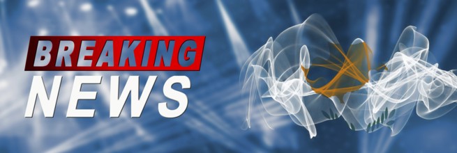 Cyprus Breaking News, Smoke Flag Background