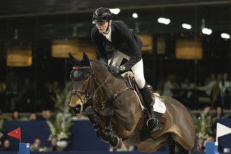 Frank Schuttert of Netherlands competes in 1.60m FEI Jumping World Cup at Jumping Amsterdam in
