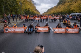 Germany, Berlin, 28.10.2023, Climate activists protest with mass occupation, Climate activists