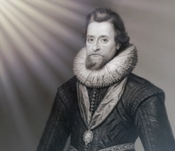 James VI and I, James Charles Stuart, 1566 – 1625, King of England, Scotland and Ireland, digitally