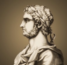 Hadrian or Publius Aelius Hadrianus Augustus, 76 - 138, Roman emperor, digitally edited