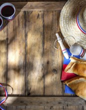 Food, Food, Chilean independence day concept. fiestas patrias. Tipical baked empanadas, wine or