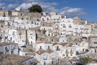 The old town centre of Monte Sant Angelo in the Gargano mountains in the Italian region of Apulia