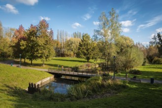 Jette, Brussels Capital Region, Belgium, 11 2 2019 Panoramic view over the Baudouin city park with