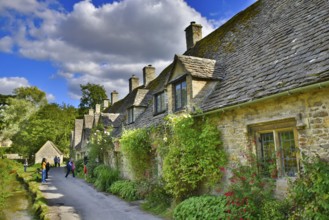 Traditional rural houses in Bibury, a village in Cotswolds area, England, UK