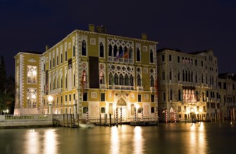 Palazzo Franchetti Cavallo by night 16th century palace on the Grand Canal, Venice, Italy Venice,