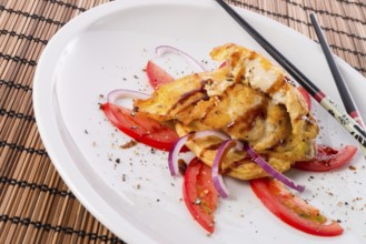 The baked fish with celery salad