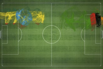 Ethiopia vs Zambia Soccer Match, national colors, national flags, soccer field, football game,