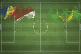 Seychelles vs Mauritania Soccer Match, national colors, national flags, soccer field, football