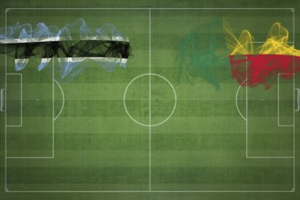 Botswana vs Benin Soccer Match, national colors, national flags, soccer field, football game,