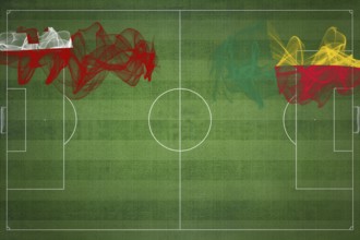 Tonga vs Benin Soccer Match, national colors, national flags, soccer field, football game,