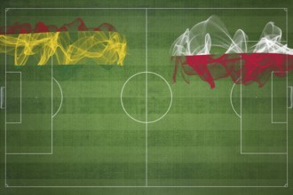 Bolivia vs Poland Soccer Match, national colors, national flags, soccer field, football game,
