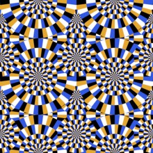 An illustration of an optical Illusion moving circles seamless background