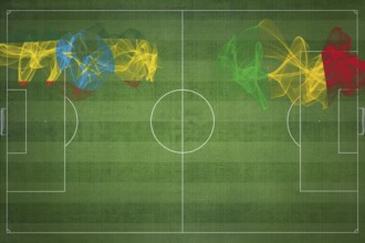 Ethiopia vs Mali Soccer Match, national colors, national flags, soccer field, football game,