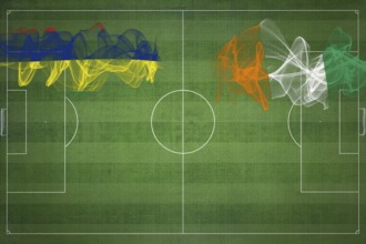 Mauritius vs Ivory Coast Soccer Match, national colors, national flags, soccer field, football
