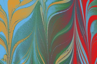 Abstract marbling floral pattern for fabric, tile design. background texture
