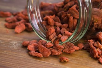 Red dried goji berries, lodz, poland