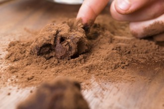 Homemade chocolate truffles, lodz, poland