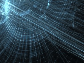 Technology background - curves, grid and light effects. Abstract computer-generated image - fractal