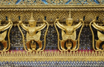 Grand palace temple detail in bangkok thailand