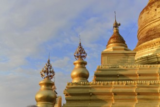 Detail, Gilded stupa of the Kuthodaw pagoda, Mandalay, Myanmar, Asia