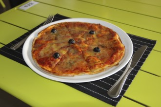 Tasty pizza. Restaurant menu. Dishes which give at restaurants