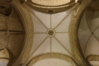 Frias, Spain, August 5, 2020: Parish Church of San Vicente Martir in Merindades region, Burgos.