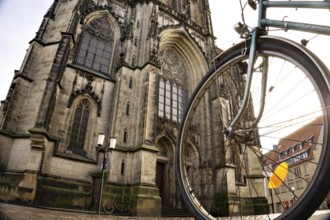 Facade of St. Lamberti Church on Prinzipalmarkt in Münster, North Rhine-Westphalia (North