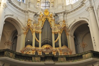 Beautiful Silbermann organ in the cathedral of Dresden, old, vintage, retro, old, vintage, retro