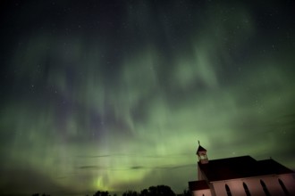Night Shot Northern Lights Saskatchewan Canada
