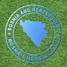 Map of Bosnia and Herzegovina, Forest with Water Map, CO2 Reduction