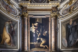 Altarpiece with the Madonna di Loreto by the Italian Baroque master Caravaggio in the Cavalletti