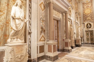 Rome, Italy, 28 December 2023: Galleria Borghese, Borghese Gallery, ancient art museum interior,