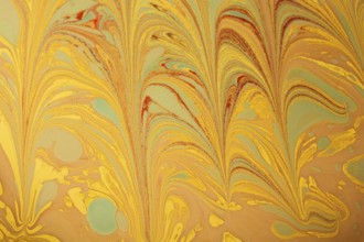 Beautiful abstract art of Ebru marbling painting techniques on water with paints